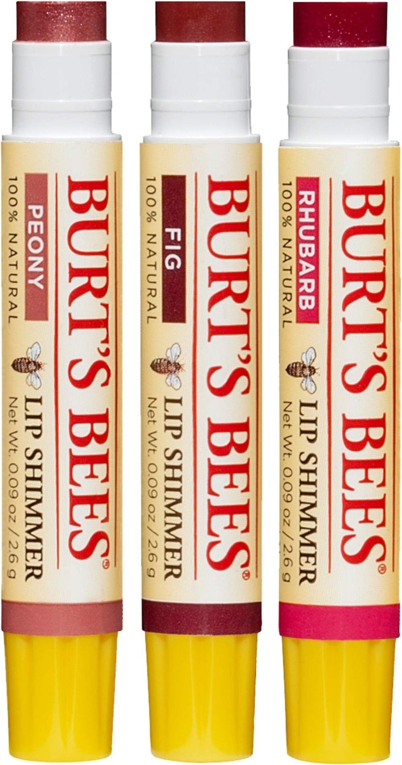 Burt's Bees Kissable Color Holiday Gift Set, 3 Lip Shimmers in Gift Box, Warm Collection in Peony, Fig and Rhubarb - Image 4